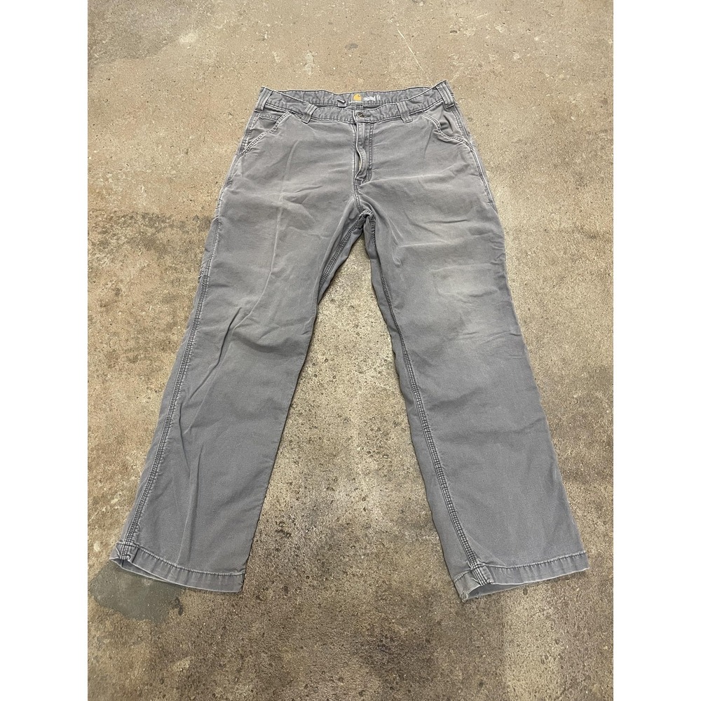 Carhartt Pants Mens 36x32 Gray Rugged Flex Relaxed Fit Carpenter Work 102291